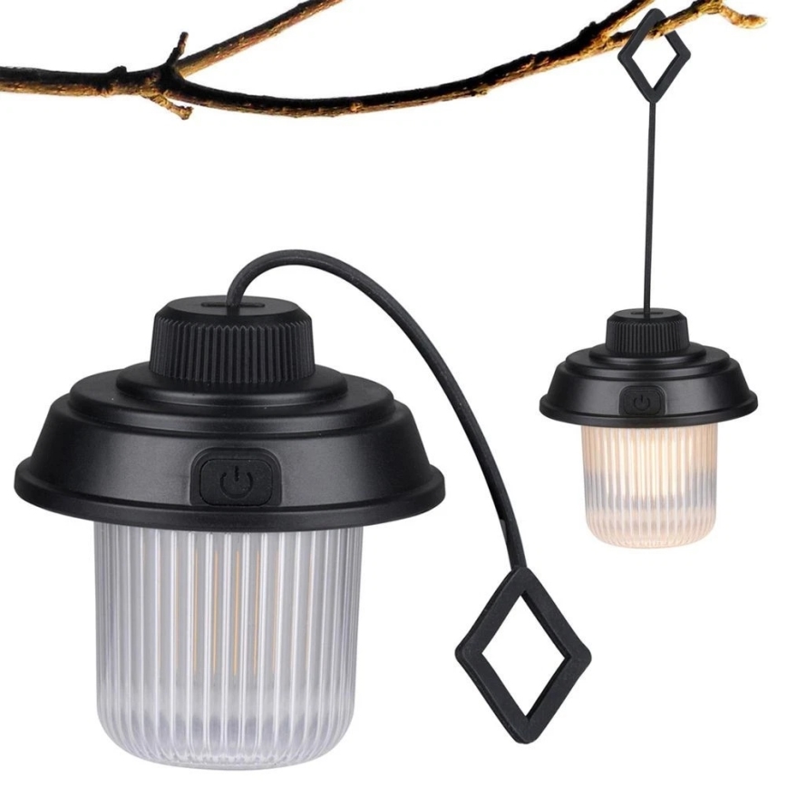 Grundig - Lanternă de camping LED, 3xAA, 3000/4500/6000K, IP44, neagră