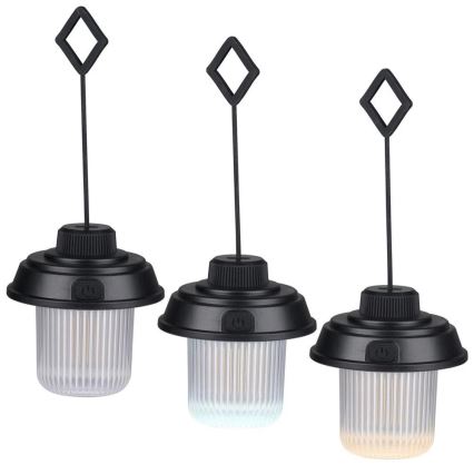 Grundig - Lanternă de camping LED, 3xAA, 3000/4500/6000K, IP44, neagră