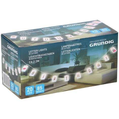 Grundig - LED Curea cu 85 de litere 20xLED/2xAA