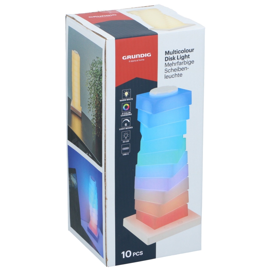 Grundig - LED RGB lampă de birou tactilă LED/4,5W/5V