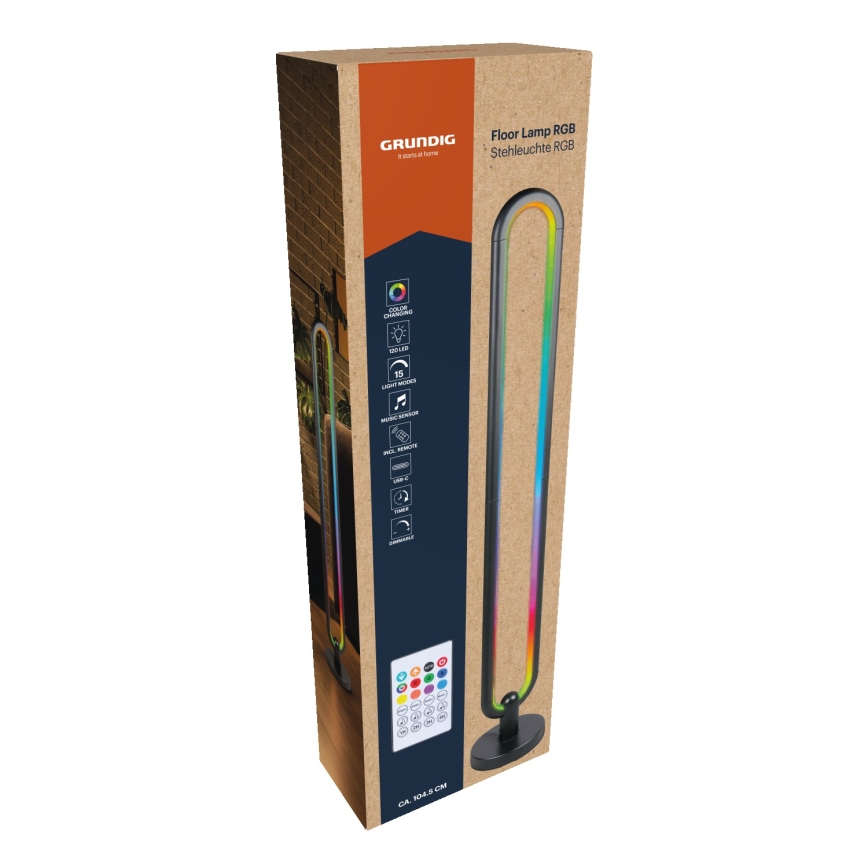 Grundig - Lampă de podea LED RGB dimabilă LED/8W/5V + telecomandă