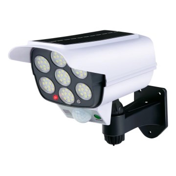 Grundig - Machetă de cameră de supraveghere solară cu LED și senzor, 1,2 V 800 mAh + telecomandă