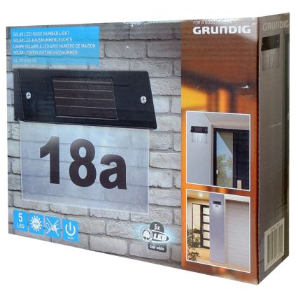 Grundig - Număr casă solar LED LED/1,2V 600 mAh IP44