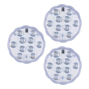 Grundig - Set 3x corp de iluminat LED RGBW dimabil, 3W, 3x AAA, IP65 + telecomandă