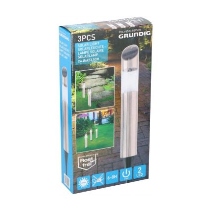 Grundig - SET 3x Lampă solară LED LED/1,2V 600 mAh