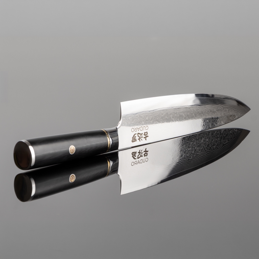 Gudaro - Cuțit de bucătar AKIRO din oțel damasc cu 67 de straturi, lungime 20 cm (8), negru