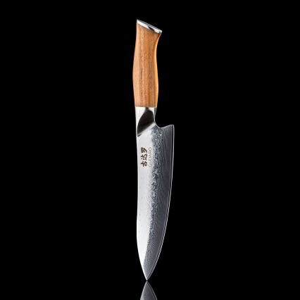 Gudaro - Cuțit de bucătar damasc TAKUMI 8, oțel cu 67 de straturi, lungime 20 cm, mâner din nuc