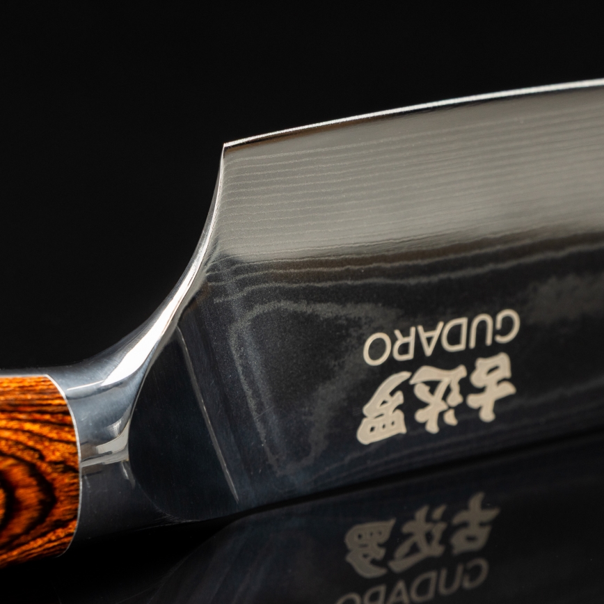 Gudaro - Cuțit de bucătar FENG din oțel Damasc 8, 67 de straturi de oțel, lungime 20 cm