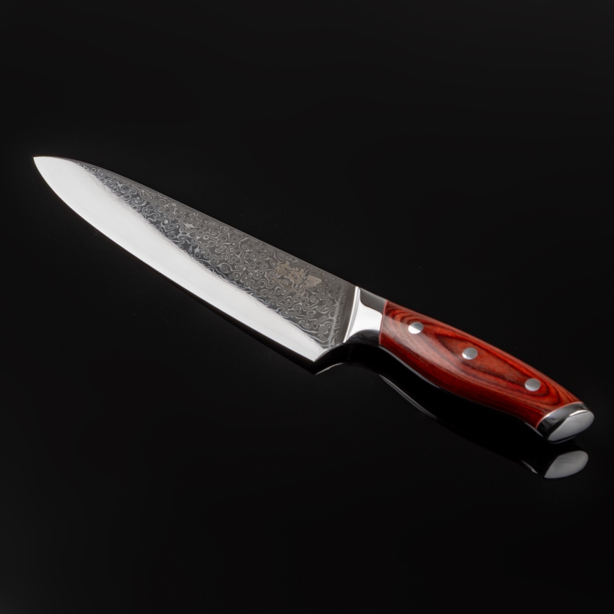 Gudaro - Cuțit de bucătar KENSHO 8, din oțel damasc cu 67 de straturi, lungime 20 cm