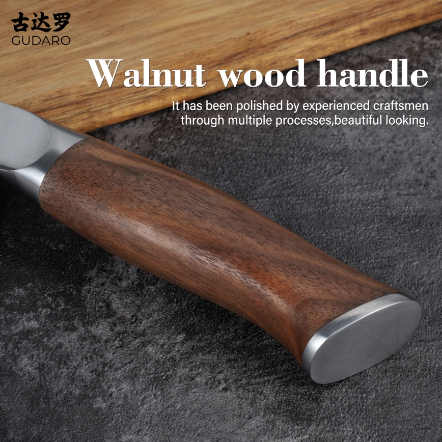 Gudaro - Cuțit de bucătar TAKUMI damasc 8, 67 straturi de oțel, lungime 20 cm, mâner din nuc