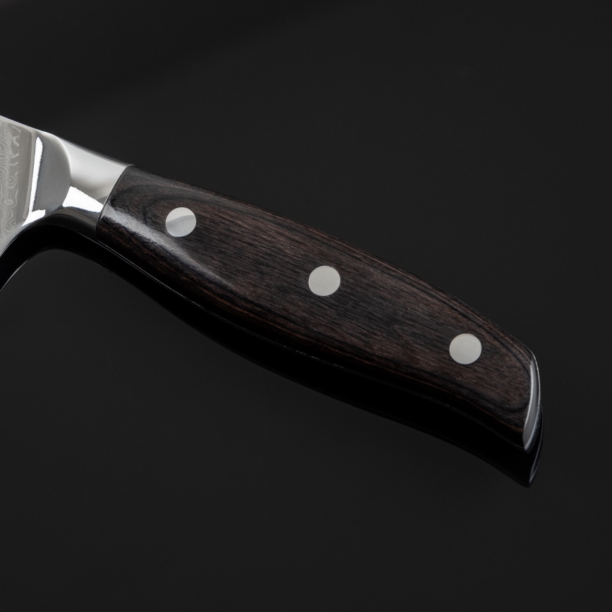 Gudaro - Cuțit de bucătărie Santoku SHIRO 7, oțel damasc, 67 de straturi, lungime 17,5 cm