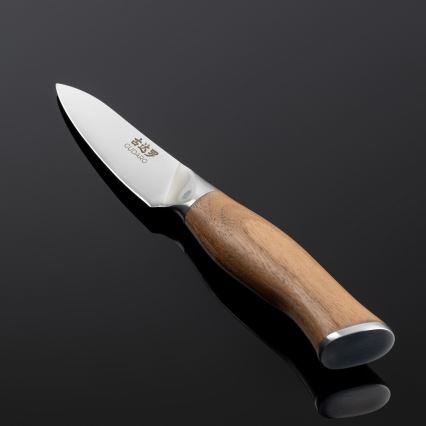 Gudaro - Cuțit de bucătărie damasc TAKUMI 3,5, 67 de straturi de oțel, lamă 9,5 cm, mâner din nuc
