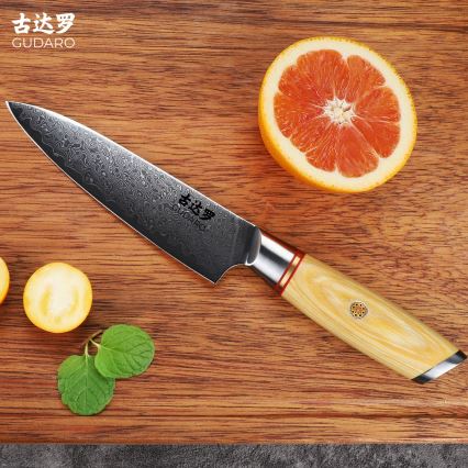 Gudaro - Cuțit universal de bucătărie HIKARI 5, oțel Damasc în 67 de straturi, lungime 12,5 cm