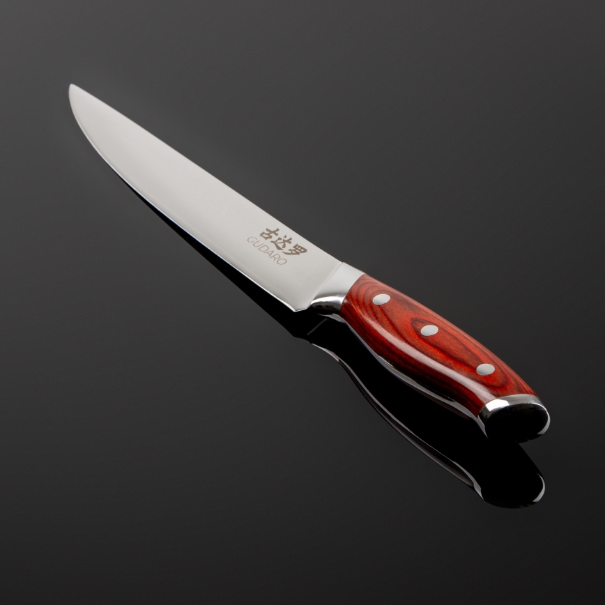 Gudaro - Cuțit de feliat KENSHO 8, oțel Damasc, 67 de straturi, lungime 20 cm
