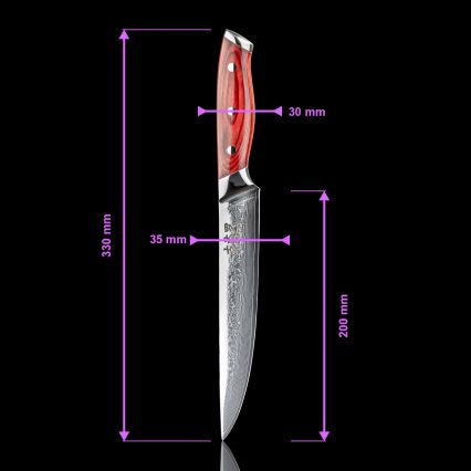 Gudaro - Cuțit de feliat KENSHO 8, oțel Damasc, 67 de straturi, lungime 20 cm