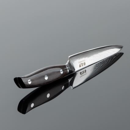 Gudaro - Cuțit universal de bucătărie SHIRO 5, din oțel damasc, 67 de straturi, lungimea lamei 12,5 cm