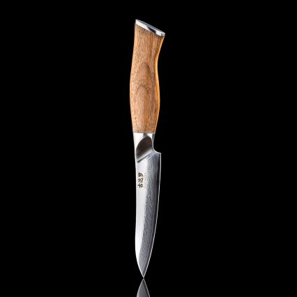 Gudaro - Cuțit universal de bucătărie TAKUMI 5, din oțel damasc cu 67 de straturi, lungime 12,5 cm, mâner din lemn de nuc