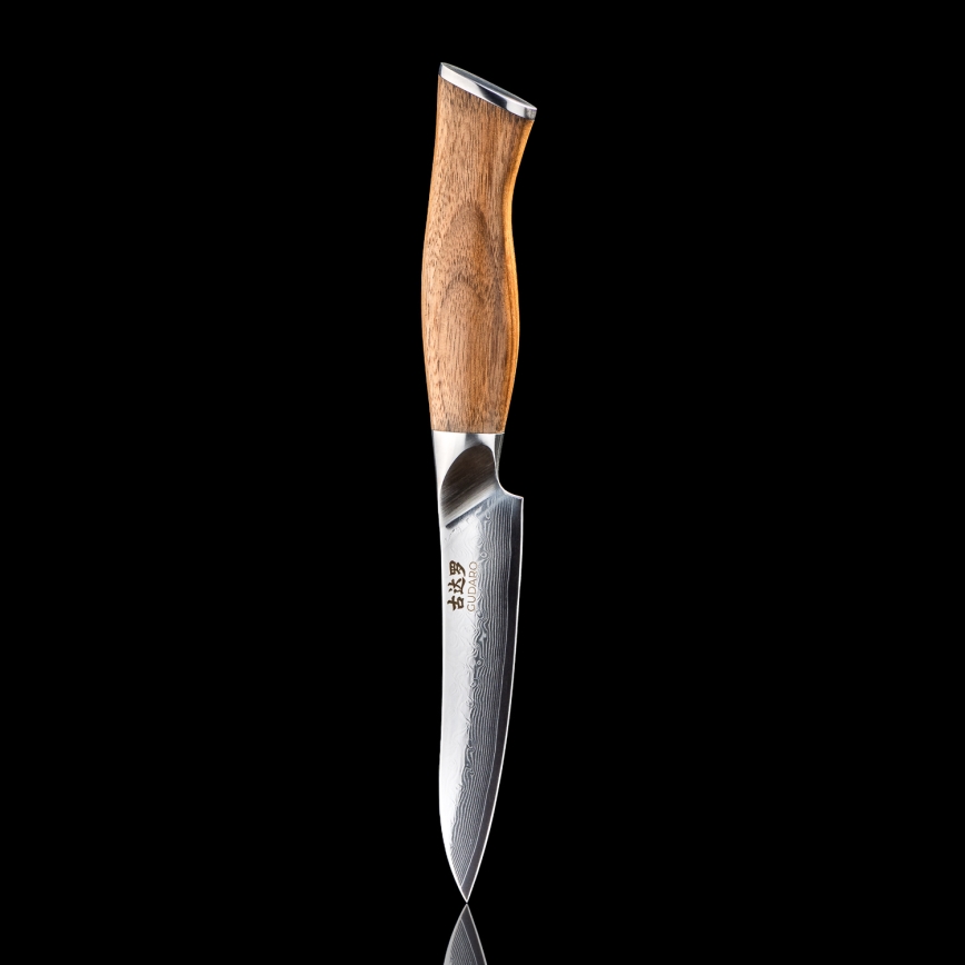 Gudaro - Cuțit universal de bucătărie TAKUMI 5, din oțel damasc cu 67 de straturi, lungime 12,5 cm, mâner din lemn de nuc