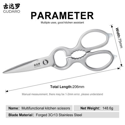 Gudaro - Foarfece pentru păsări RONIN 20,6 cm din oțel inoxidabil