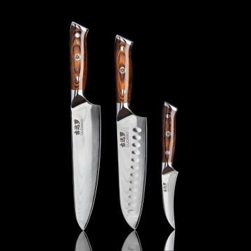 Gudaro - SET 1x cuțit profesional de bucătar din oțel damasc FENG 8