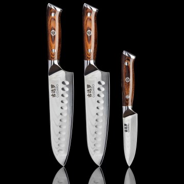 Gudaro - SET 2x cuțit Santoku din oțel damasc FENG 7,5