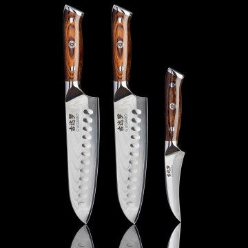 Gudaro - Set 2x cuțit Santoku din oțel damasc FENG 7,5
