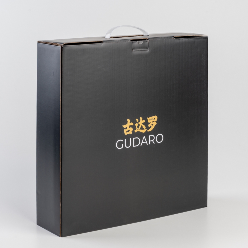 Gudaro - Set de 5 cuțite de bucătărie din oțel damasc SHIRO + suport pentru cuțite și foarfece pentru păsări
