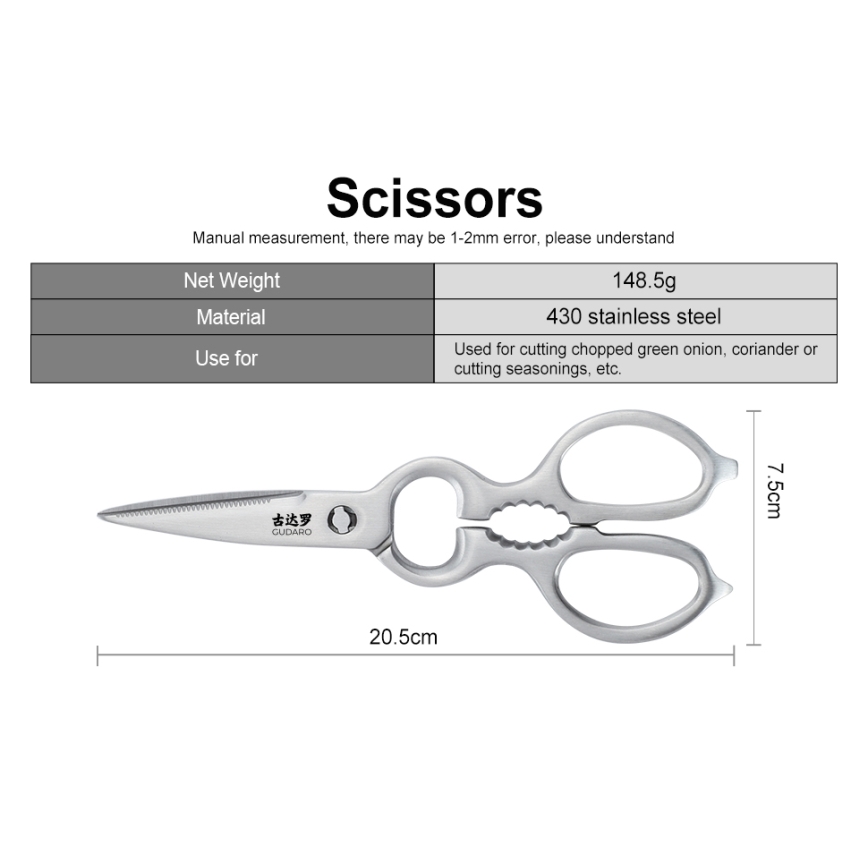 Gudaro - Set cuțite de bucătărie KENSHO, 7 piese, suport din salcâm