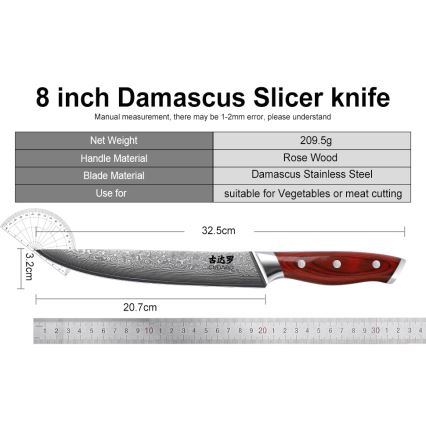 Gudaro - Set cuțite de bucătărie KENSHO, 7 piese, suport din salcâm