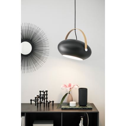 Halo Design 734382 - Lustră suspendată pe cablu DC 1xE27/40W/230V Ø 40 cm negru/stejar
