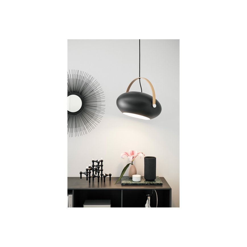 Halo Design 734382 - Lustră suspendată pe cablu DC 1xE27/40W/230V Ø 40 cm negru/stejar
