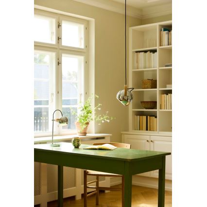 Halo Design 734443 - Lustra suspendată pe cablu DC, 1xE27/40W/230V, Ø 18 cm, crom lucios/stejar