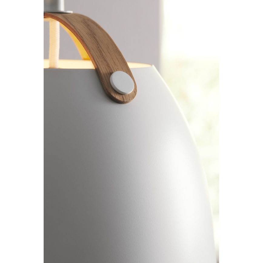 Halo Design 734870 - Pendul cu cablu OSLO 1xE27/40W/230V Ø 40 cm alb/stejar