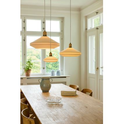 Halo Design 744091 - Lampă suspendată pe cablu PARIS 1xE14/40W/230V, Ø 24 cm, crem/alamă/stejar