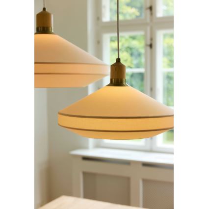 Halo Design 744091 - Lampă suspendată pe cablu PARIS 1xE14/40W/230V, Ø 24 cm, crem/alamă/stejar
