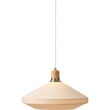 Halo Design 744305 - Lustră suspendată PARIS pe cablu, 1xE27/40W/230V, Ø 56 cm, crem/alamă/stejar