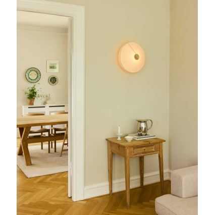 Halo Design 745111 - Aplica de perete PARIS, 1xE27/40W/230V, Ø 56 cm, crem/stejar