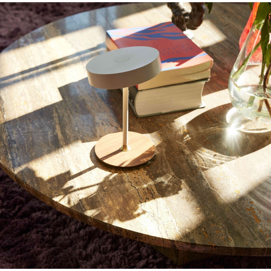 Halo Design 745760 - Lampă de birou reîncărcabilă LED, dimabilă, ON THE MOVE, LED/2,5W/4000 mAh, alb/lemn