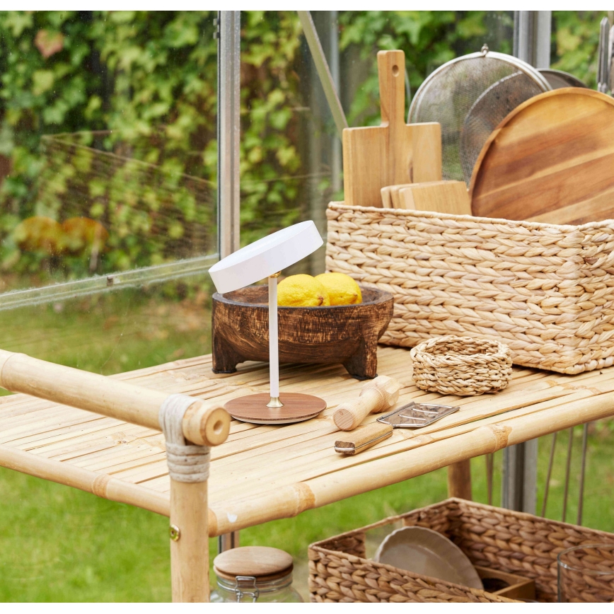 Halo Design 745760 - Lampă de birou reîncărcabilă LED, dimabilă, ON THE MOVE, LED/2,5W/4000 mAh, alb/lemn