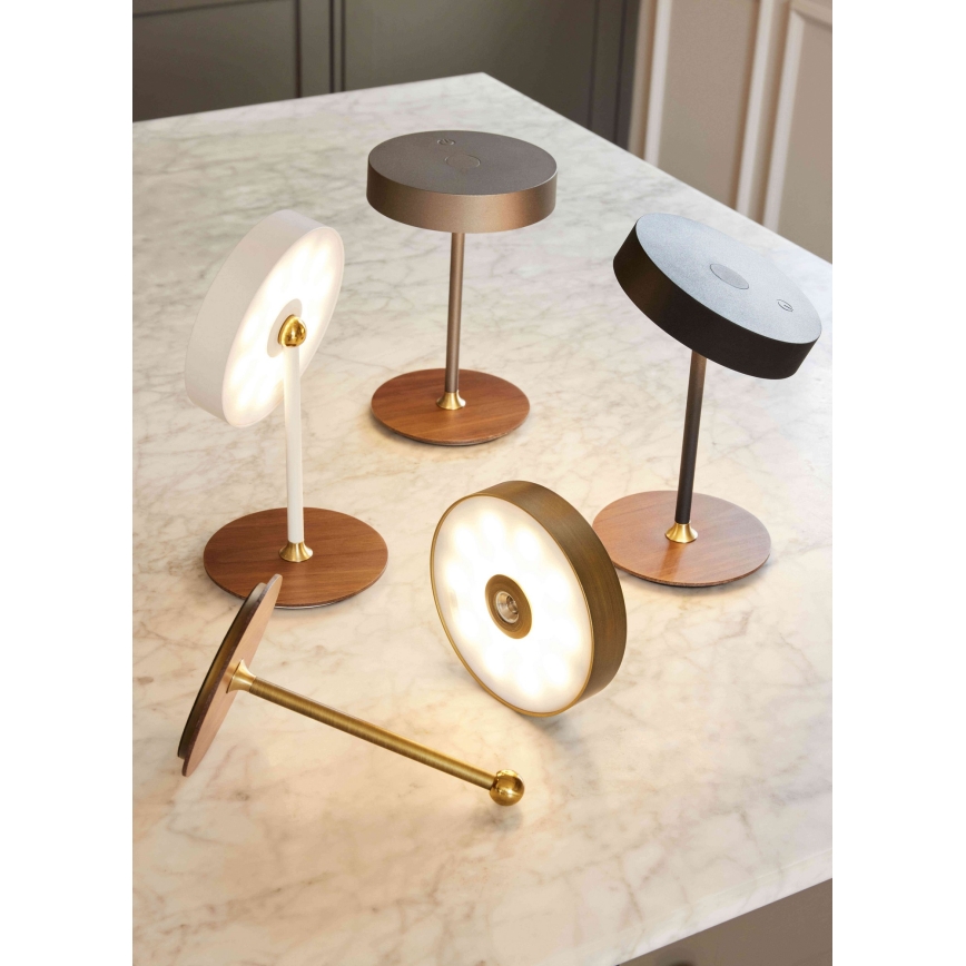 Halo Design 745760 - Lampă de birou reîncărcabilă LED, dimabilă, ON THE MOVE, LED/2,5W/4000 mAh, alb/lemn
