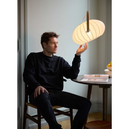 Halo Design 746347 - Lustru suspendat pe cablu DC, 1xE27/40W/230V, Ø 40 cm, alb/stejar