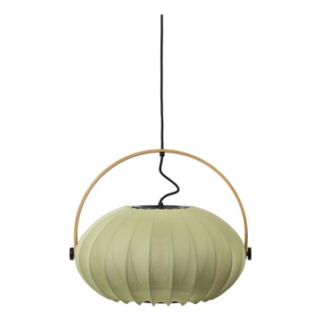 Halo Design 746361 - Pendul pe cablu DC 1xE27/40W/230V, Ø 40 cm, verde/stejar