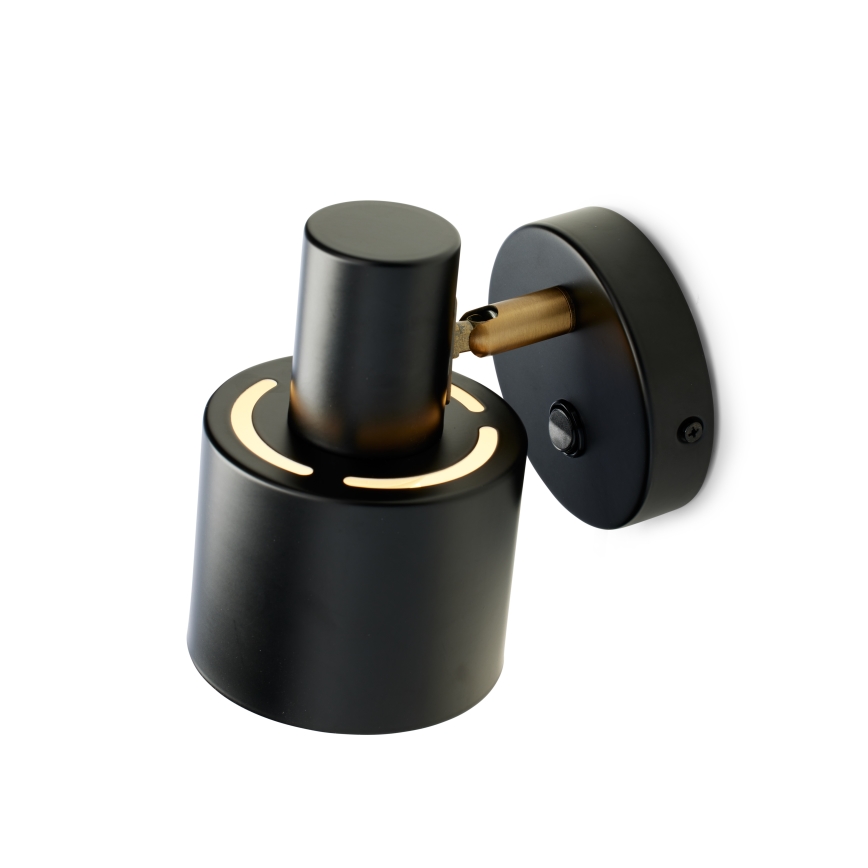 Halo Design 746880 - Aplică de perete cu spot VOGUE 1xE27/40W/230V, negru/alamă