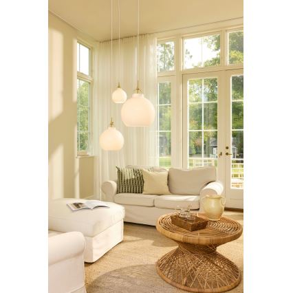 Halo Design 747924 - Suspensie pe cablu TOSCANA, 1xG9/28W/230V, Ø 18 cm, crem/alamă