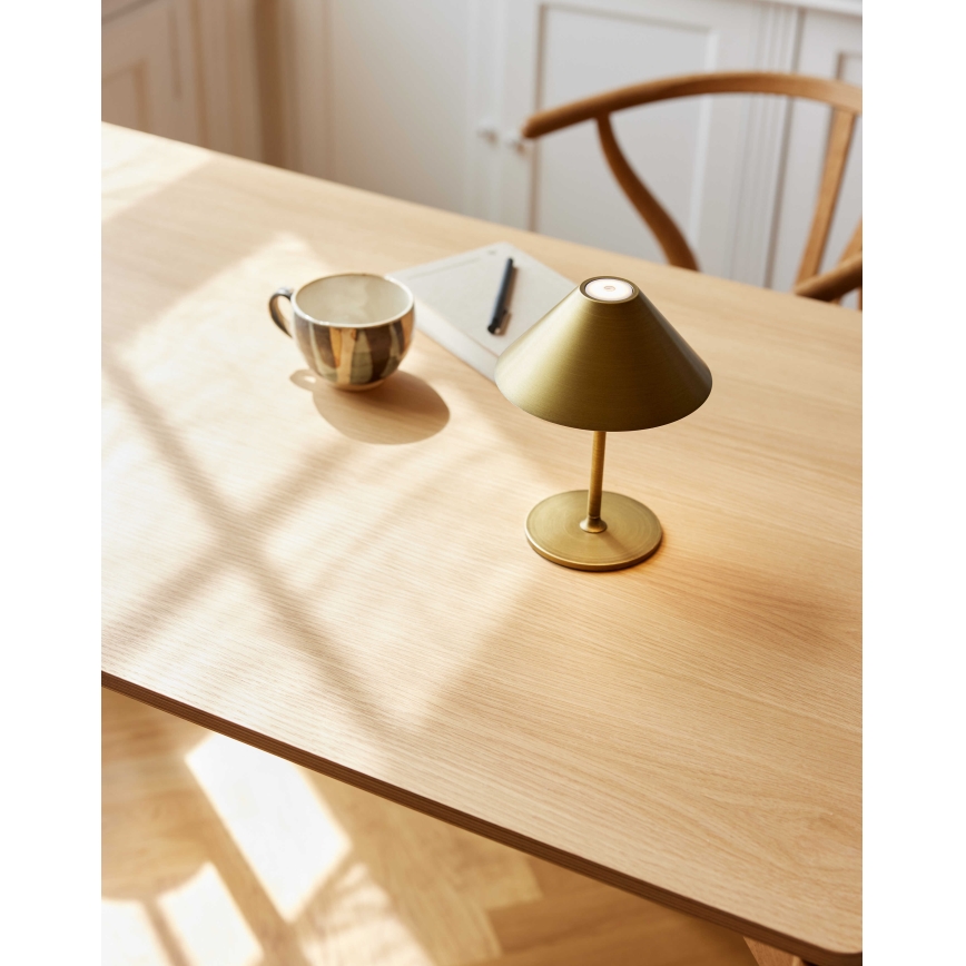 Halo Design 800841 - Lampă de masă reîncărcabilă HYGGE pentru exterior, LED reglabilă, 3W, 4000 mAh, IP54, alamă