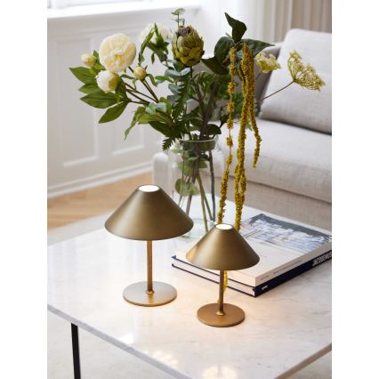 Halo Design 800841 - Lampă de masă reîncărcabilă HYGGE pentru exterior, LED reglabilă, 3W, 4000 mAh, IP54, alamă