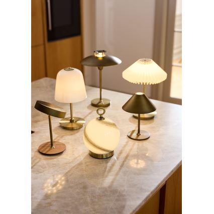 Halo Design 800841 - Lampă de masă reîncărcabilă HYGGE pentru exterior, LED reglabilă, 3W, 4000 mAh, IP54, alamă
