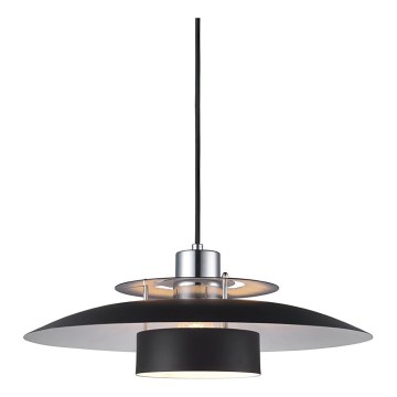Halo Design 990259 - Pendul pe cablu SORUP 1xE27/40W/230V, Ø 40 cm, negru/crom lucios