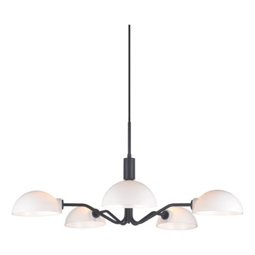 Halo Design KJOBENHAVN 740369 - Candelabru suspendat pe cablu, 5 x G9, 28W, 230V, Ø 50 cm, negru
