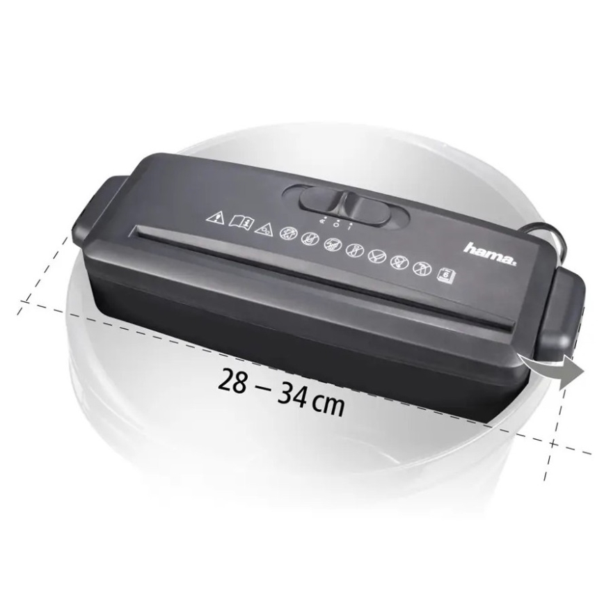 Hama - Mini distrugător de hârtie A4 230V negru